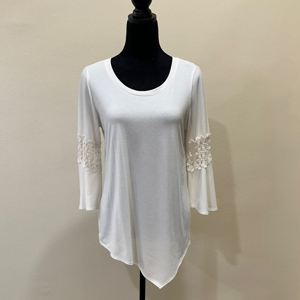New Directions Top with White Lace Accent